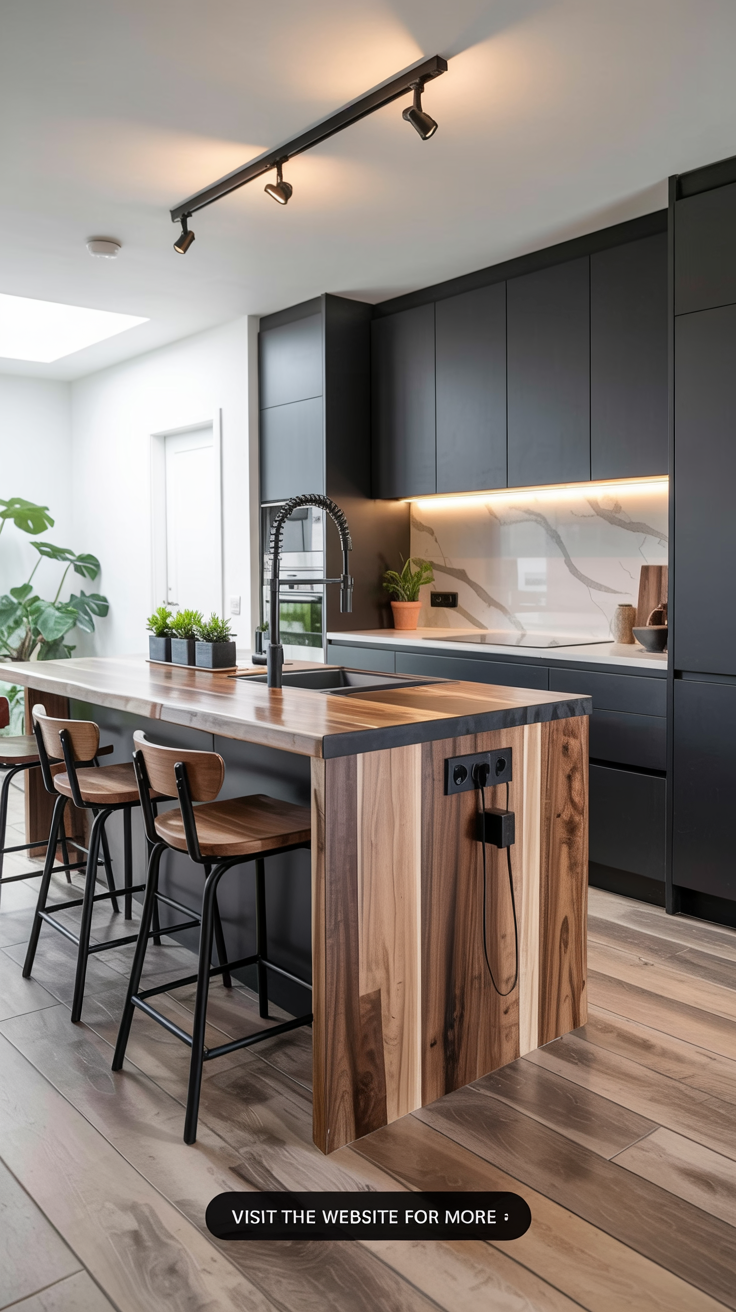 modern minimalist kitchen with sleek island