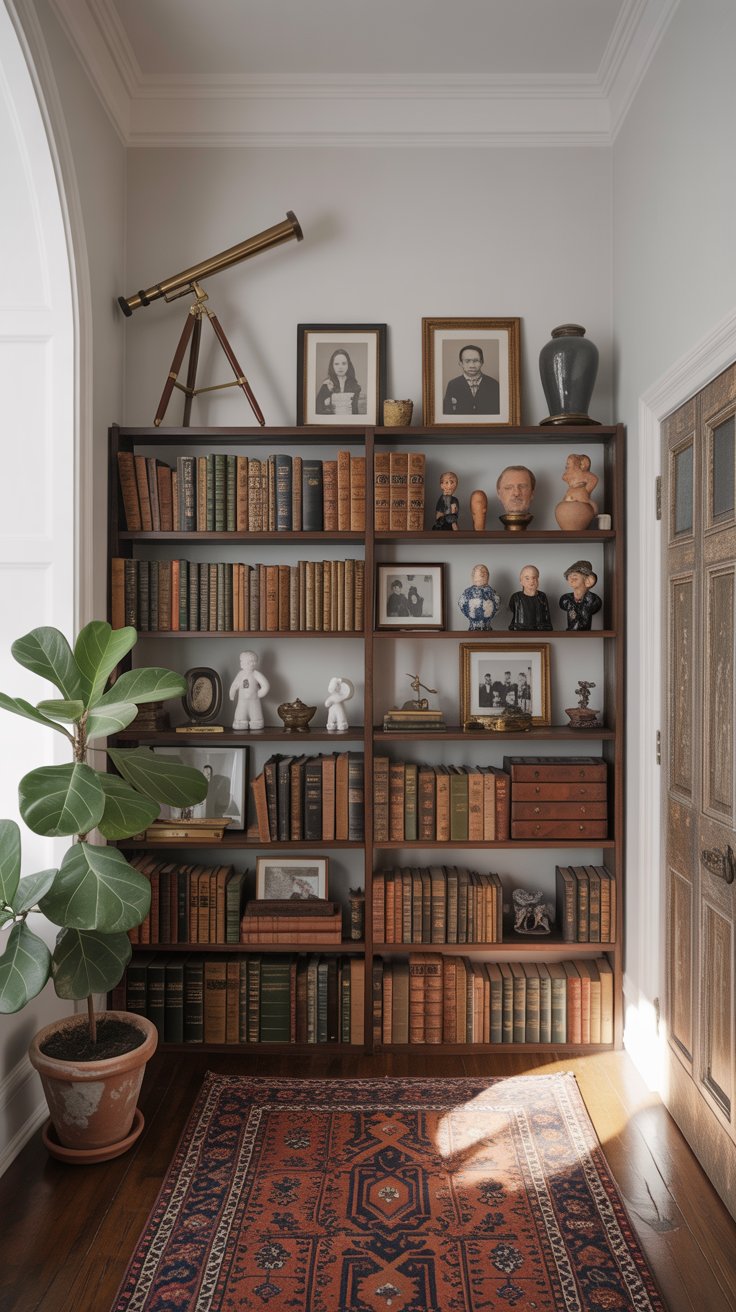 Home Library with Vintage Decor