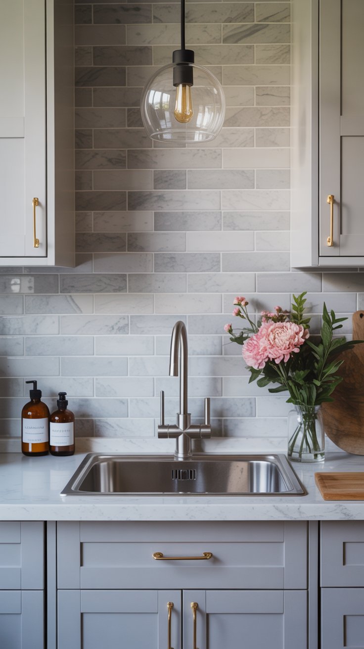 Modern Kitchen with Brass Accents