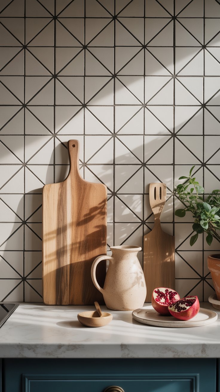 Geometric Tiles Kitchen Backsplash