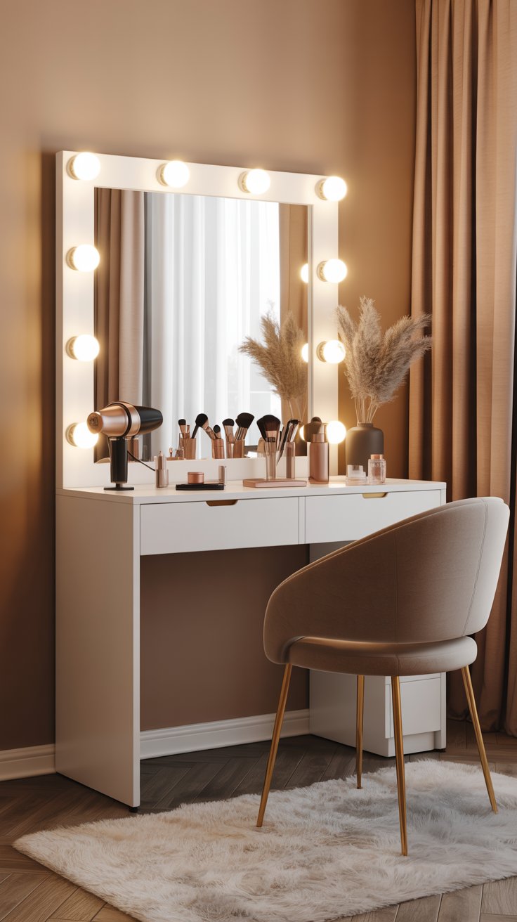 Vanity with Hollywood Mirror Lights