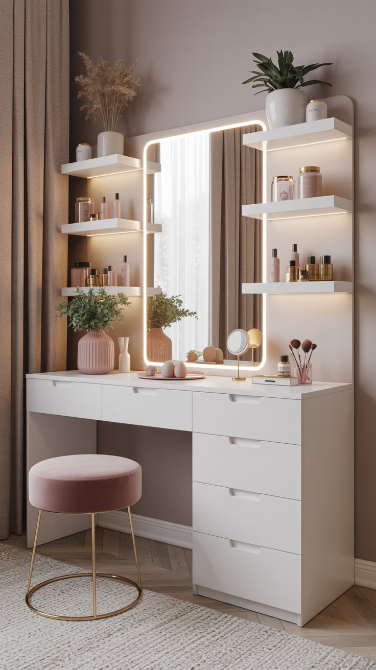 Lighted Vanity Setup