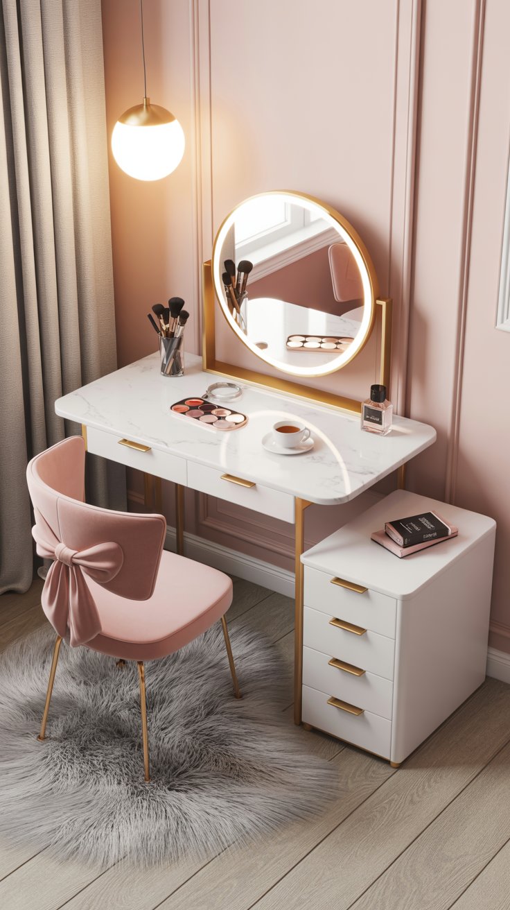 Chic Blush Vanity Setup