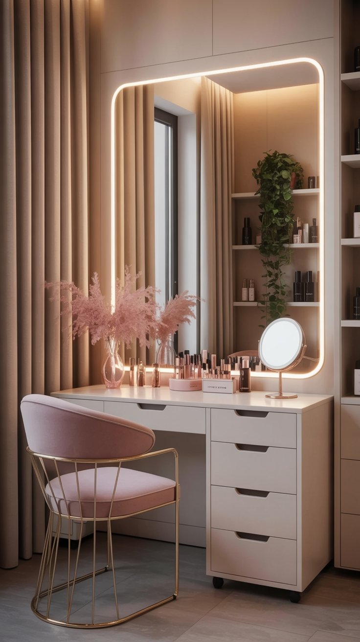 Luxurious modern vanity setup