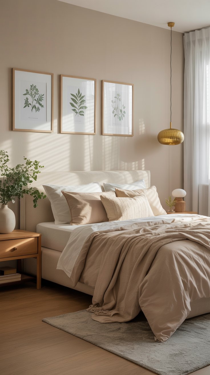 Serene Bedroom with Natural Elements