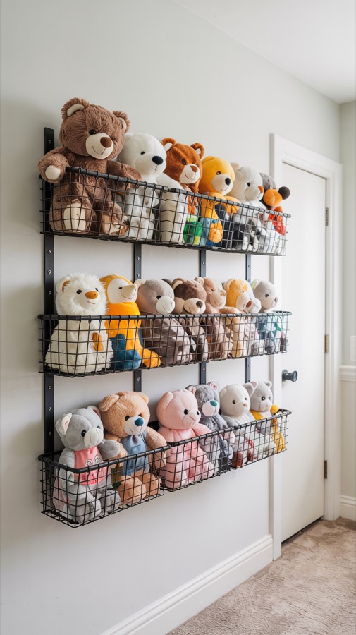 Wall Mounted Storage for Stuffed Animals