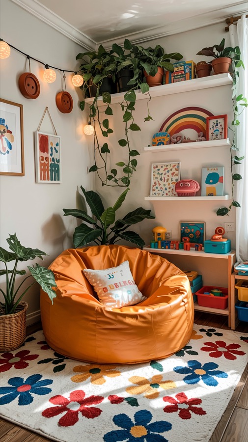 Cozy children's room with vibrant decor