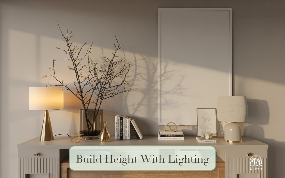 Step 3: Build Height With Lighting console table styling image