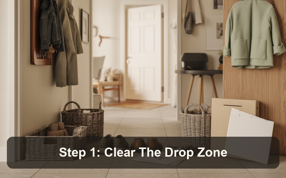 Step 1: Clear The Drop Zone entryway refresh tutorial image