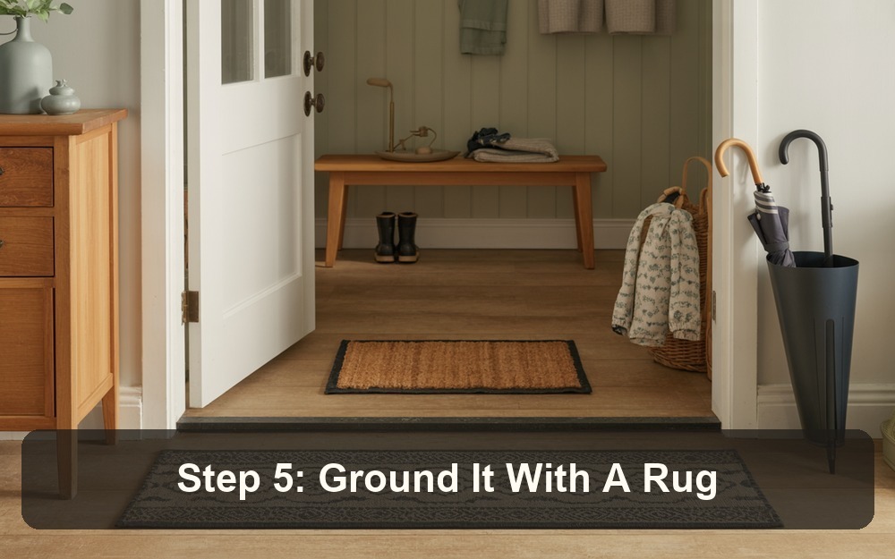 Step 5: Ground It With A Rug entryway refresh tutorial image