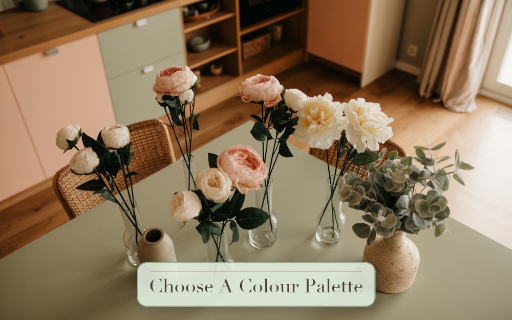 Step 1: Choose A Simple Colour Palette faux flower arrangement image