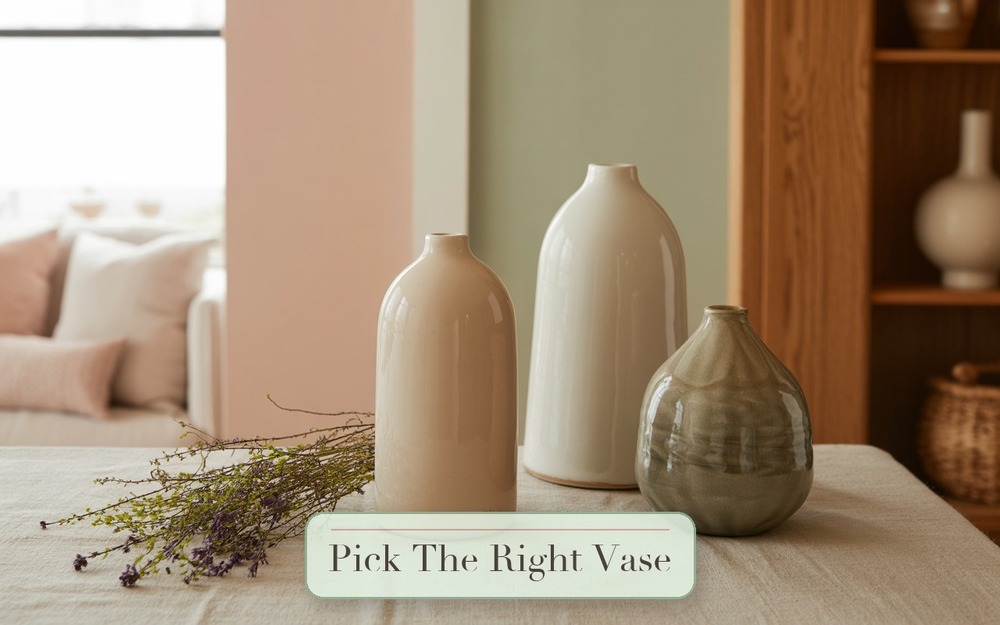 Step 2: Pick The Right Vase faux flower arrangement image
